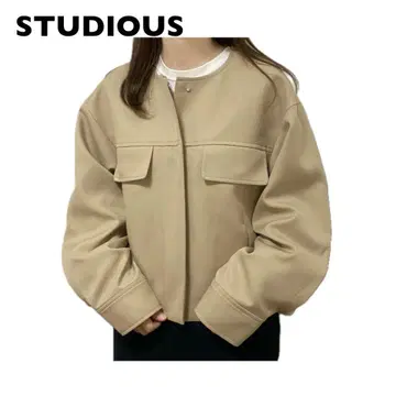 STUDIOUS 스투디오스 노카라 자켓 블루종 포켓