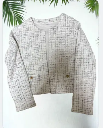 ZARA 노카라 트위드 자켓