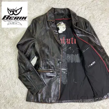 [극레어] BERIK 베릭 가죽 테일러드 자켓 데미지 가공 L