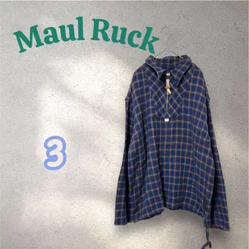 90s Maul Ruck 체크 하프 지퍼 긴팔