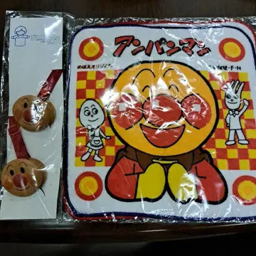 호빵맨 타월 2개 & 에이프런 클립 세트