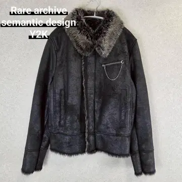 Rare semantic design fur leather jacket