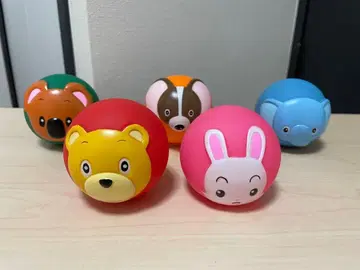 동물 캐릭터 디자인 소프트 비닐 공 5개 세트