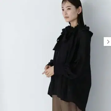 더블 프릴 보우 블라우스