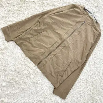 레이지블루 브라운 긴팔 프론트 지퍼 블루종 크루넥 프론트 오픈 M