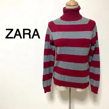 ZARA 보더 무늬 하이넥 니트