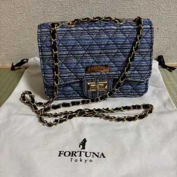 FORTUNA 숄더백 블루 계열 트위드