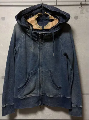 GOA 고아 볼륨 넥 빈티지 가공 스트레치 데님 후드티 2