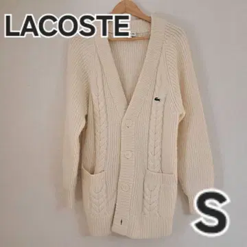라코스테 Lacoste 알파카 블렌드 케이블 니트 가디건 S