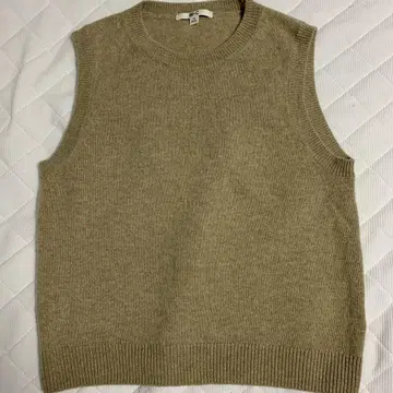 UNIQLO C 베이지 캐시미어 니트 베스트 M