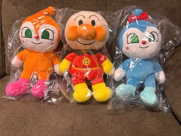 후와린 스마일 봉제 인형 호빵맨 짤랑이 코킨쨩 3체 세트