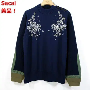 [ 새상품급 ] 사카이 스팽글 도킹 니트 sacai