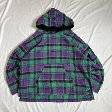 90s FINCH 플란넬 체크 후드티