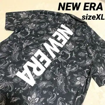 [ 새상품급 ] NEWERA 피케 셔츠 백 로고 XL 올 패턴 블랙