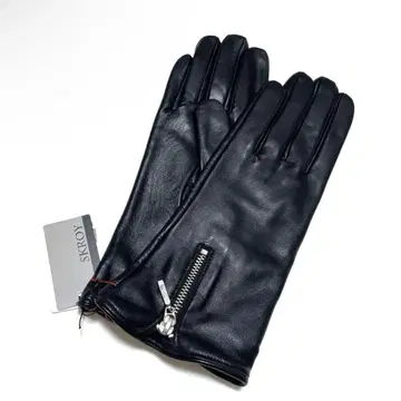 새상품 하자품 SKROY 여성용 천연 가죽 가죽 장갑 블랙