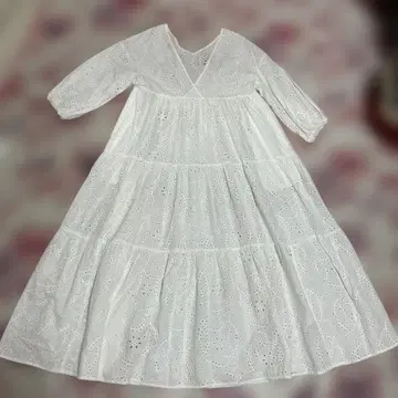 니코앤드 컷워크 자수 롱 원피스
