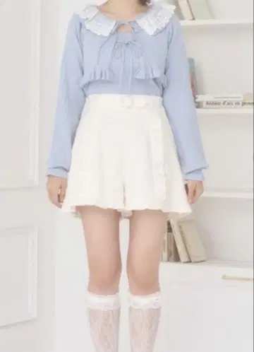 Honey Cinnamon 볼레로 앙상블 니트 색스 블루