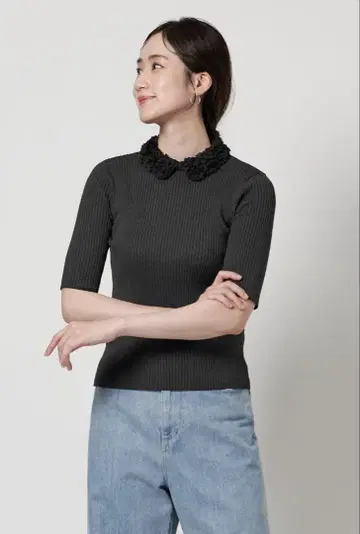 [ 새상품 ] UNITED ARROWS 레이디 플라워 튤 니트