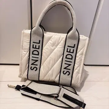 SNIDEL 아이보리 로고 토트백 핸드백 숄더백