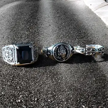 VIP 남성용 반지 스트릿 아메카지 구제 의류 silver ring