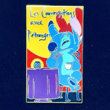 [ 해외 디즈니 ] LE250 스티치 빈티지 프랑스 영화 핀 배지