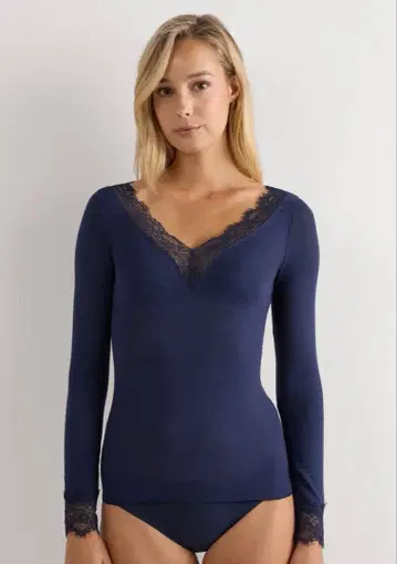 Intimissimi 모달 캐시미어 울트라 라이트 롱 레이스 셔츠