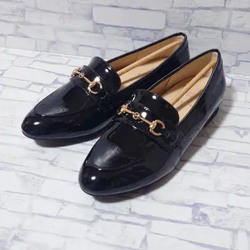 [ 미사용 ] 로페피크닉 하루타 비트 로퍼 에나멜 블랙 24cm