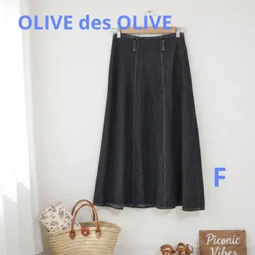 올리브 데 올리브 데님 플레어 스커트 F 사이즈