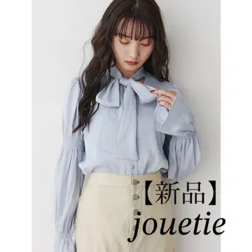 [새상품] jouetie 쥬에티 리본 타이 블라우스 블루 여성용