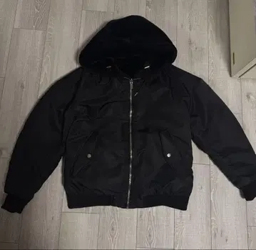 ZARA 퍼 자켓 블랙 리버서블 MA-1 N2b 후드티