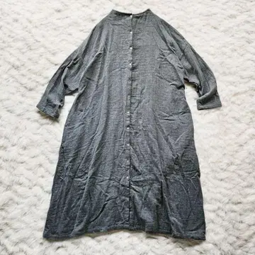 08Mab 거즈 면 롱 원피스 긴팔 그레이 F 가을/겨울