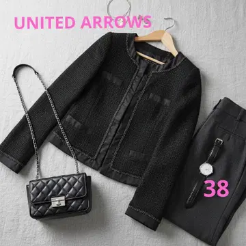 UNITED ARROWS 노카라 자켓 M 고급 트위드 입학식 졸업식