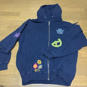 XLARGE 자수 디자인 네이비 후드티