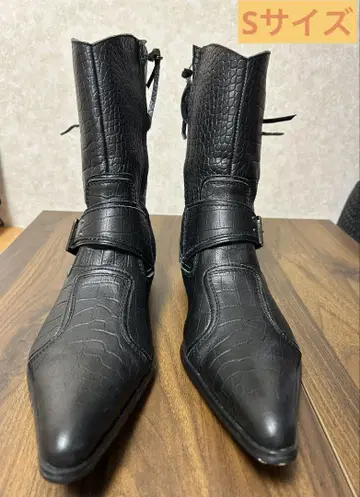 TORNADOMART 부츠 S 사이즈 블랙 악어 엠보싱