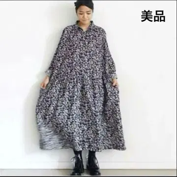 [ 새상품급 ] 이치앤티크 플라워 프린트 린넨 셔츠 원피스