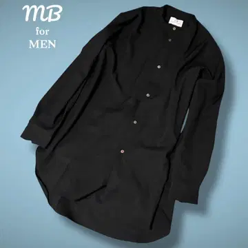 시착만 한 상품 MB 로우 라인 스탠드 카라 롱 셔츠 블랙 M 사이즈
