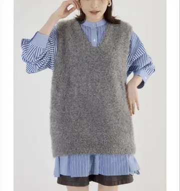 새상품 로데오 크라운 와이드 보울 샤기 니트 베스트