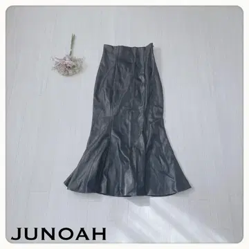 [레더라이크] 주노아 머메이드 스커트 허리밴딩 블랙 M