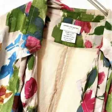 DRIES VAN NOTEN 본인 시기 플로럴 프린트 시어 셔츠