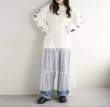 올리브 데 올리브 튤 원피스