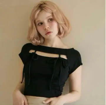 andmary Bebe 리본 탑 블랙