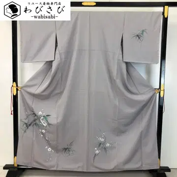 츠케사게 매화 대나무에 백로 손그림 짙은 보라색 시치케 실 K-5420