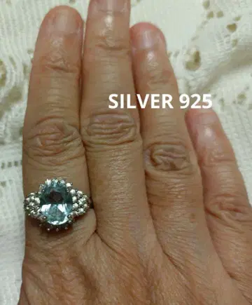 아쿠아 마린 컬러 SILVER 925 반지