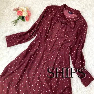 새상품급 SHIPS 쉽스 보타이 포함 꽃무늬 롱 원피스