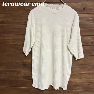 [ terawear emu ] 리브 반팔 티셔츠 모크넥 XL
