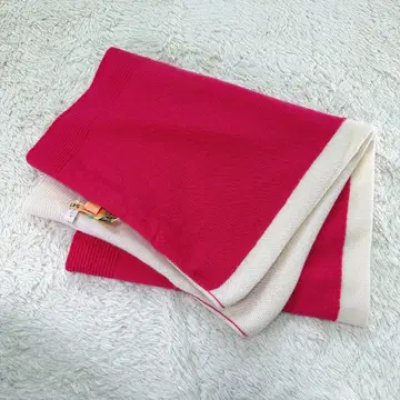 [레어] 시라타의 캐시미어 리버서블 화이트 핑크 머플러 스톨