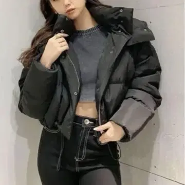 GYDA 숏 다운 자켓 블랙