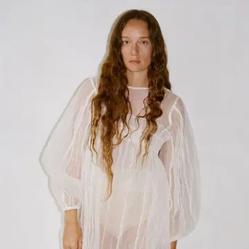 라인밴드 Recycle Organdy Pleats Top