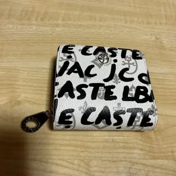 이단 접이식 지갑 화이트 블랙 로고