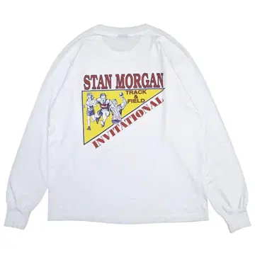 90s 빈티지 롱 T 육상 Stan Morgan 감성 그래픽
